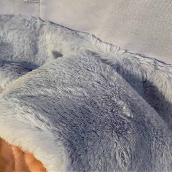 Janie & Jack fancy Dress Girls Size 5 Faux Fur Trim Periwinkle Blue Ponte - Picture 3 of 7